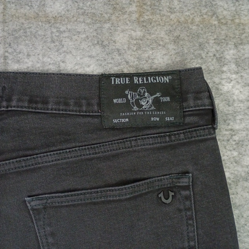 True Religion Mens 36 Rocco Relaxed Skinny Black Jeans Casual Stretch - Picture 8 of 14